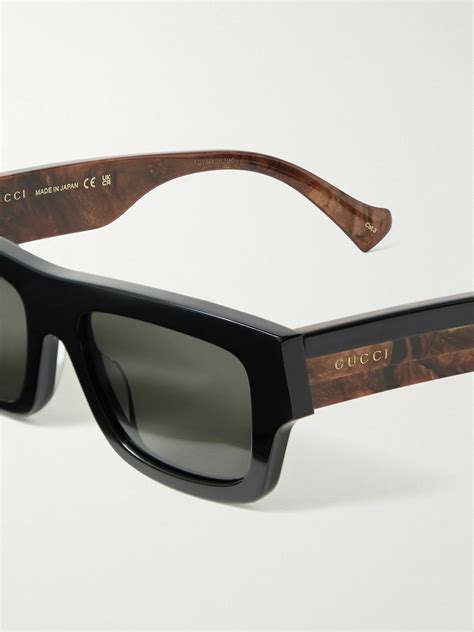 gucci rectangular-frame acetate sunglasses|Gucci sunglasses with Swarovski crystals.